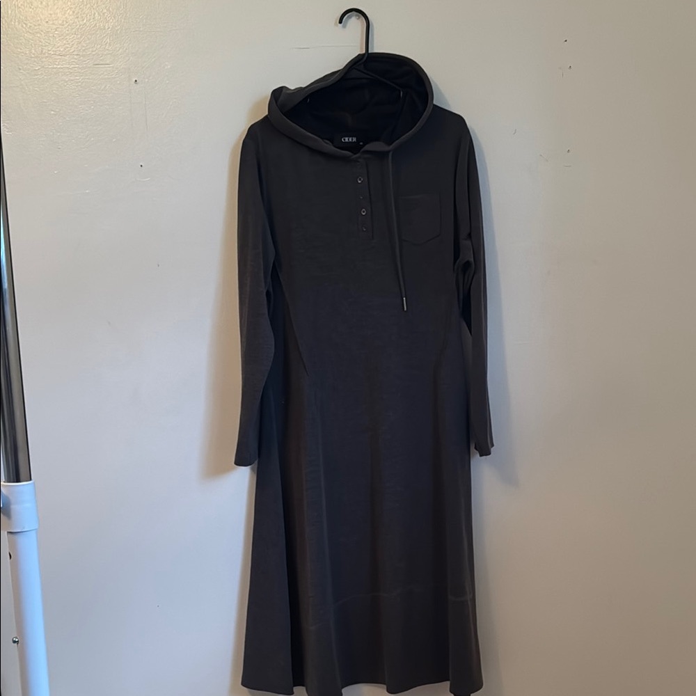 Cider Gray Cowl Neck Long Sleeve Sweater Dress